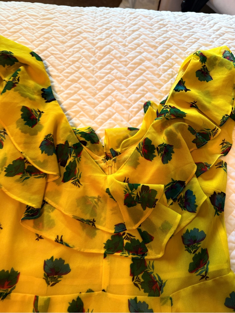 Wayf Yellow Floral Ruffle Maxi Dress - Picture 4 of 5